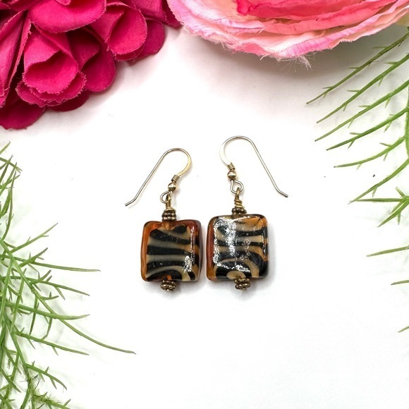 Jewelry - NEW⚜️Spun Glass GOLD FILLED Earrings